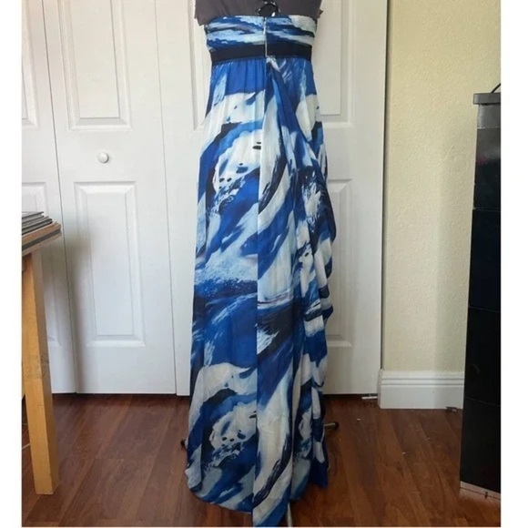 BCBG MAXAZRIA Strapless Cobalt Comb Dress Sz 0 - Picture 3 of 5